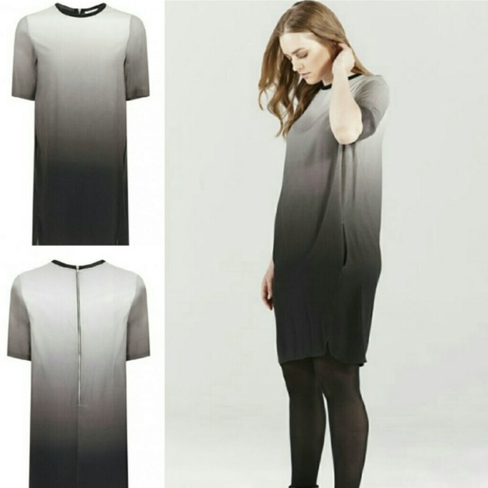 Elvi Black and Gray Ombre Midi Dress